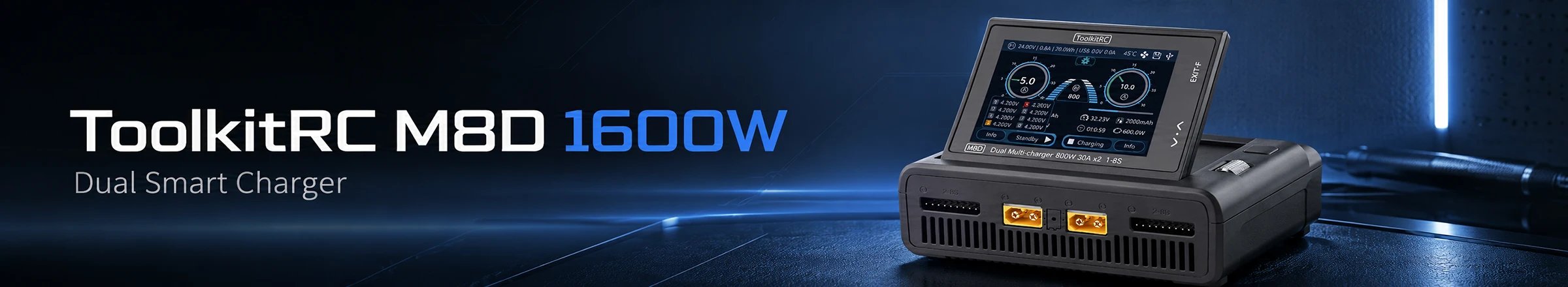 ToolkitRC M8D-1600 Watt RC-Ladegerät für LiPo-Akkus im Modellbau